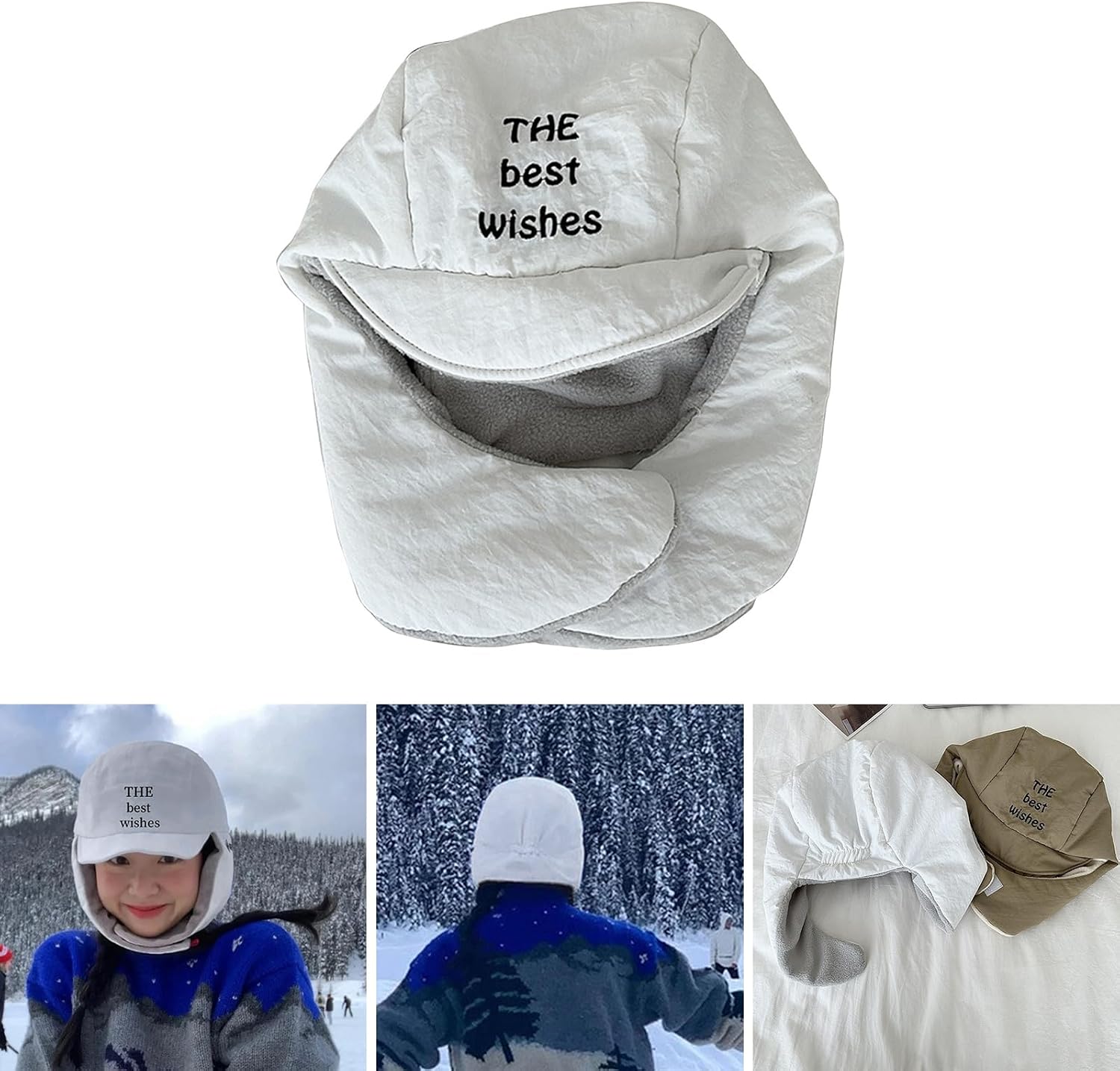 Thicken Windproof Beanies Inner Plush Ear Protector Hat for Women Teens Keep Ear Warm Cold Weather Thick Trapper Winter Hats