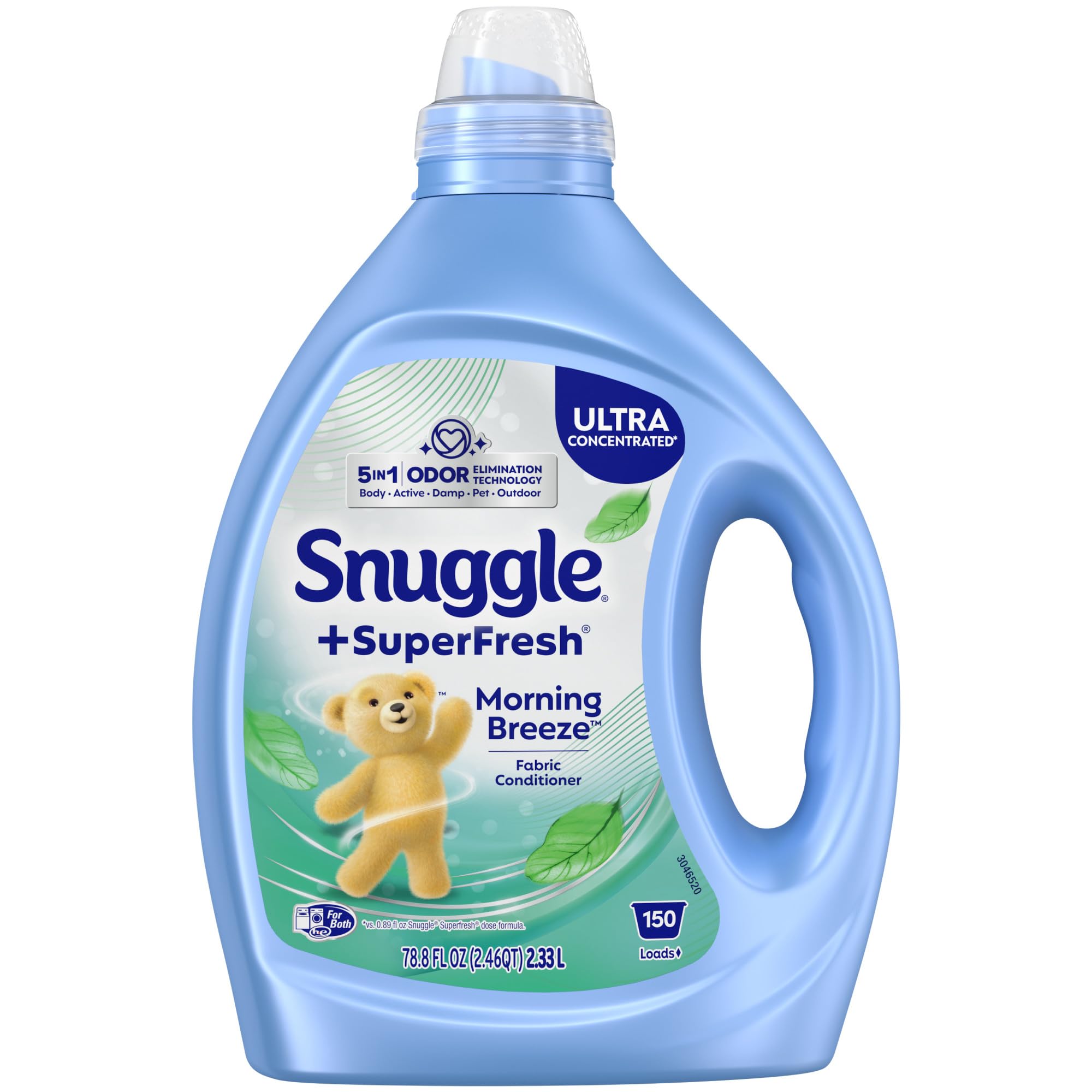 Snuggle Liquid Fabric Softener, SuperFresh Original, Eliminates Tough Odors, 2X Concentrated, 150 Loads