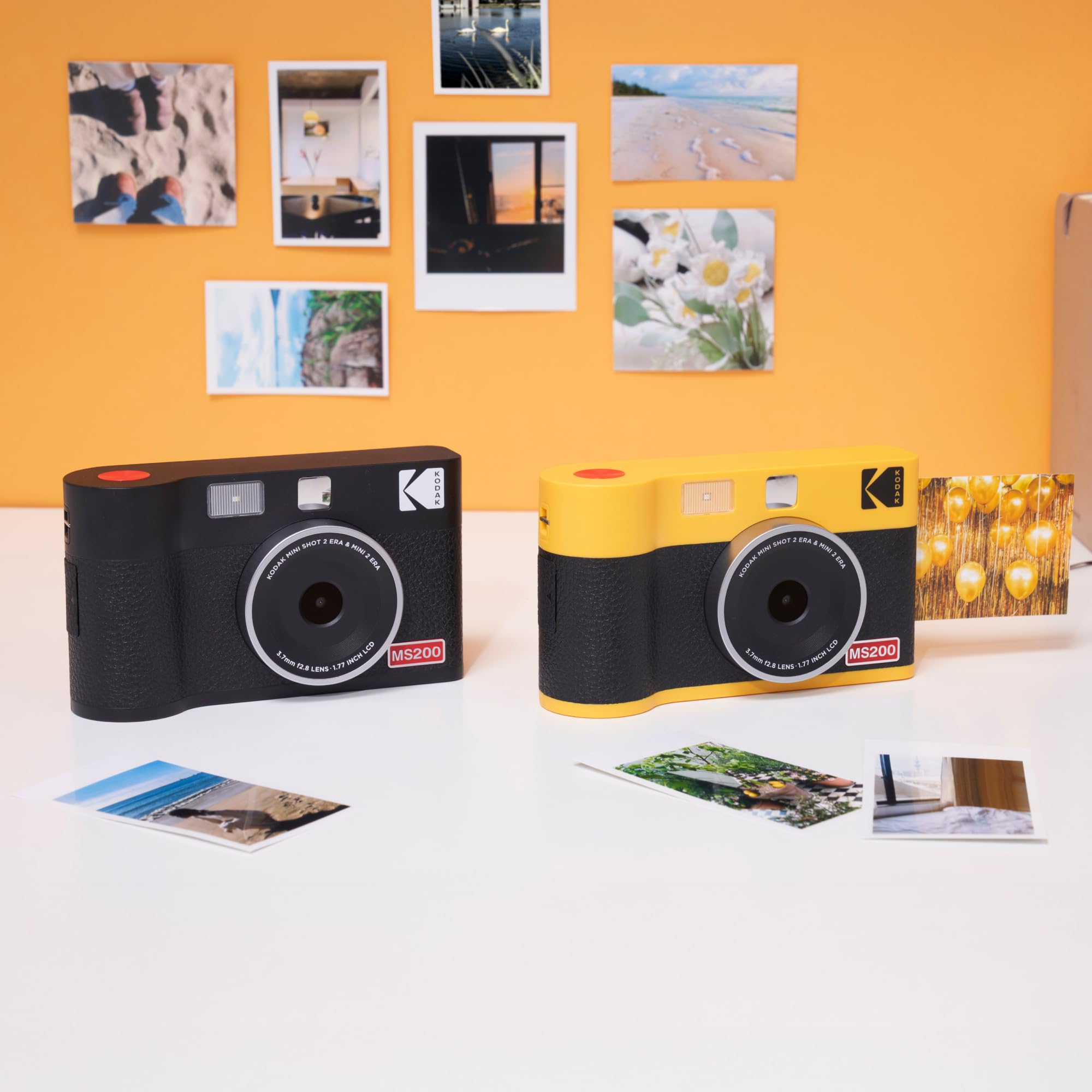 KODAK Mini Shot 2 ERA 4PASS 2-en-1 Cámara Instantánea e Impresora de Fotos (5,3x8,6cm) (Cámara + Pack de Regalo con 38 Hojas, Amarillo)