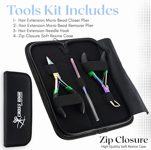 Miniatura 2 de Kit de herramientas de extensión de cabello Microlink para quitar extensiones de cabello, alicates y alicates para engarzar cuentas para extensiones