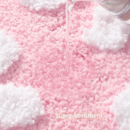 Miniatura 5 de QJHOMO Alfombra de baño rosa con diseño de margaritas, decoración de flores blancas y amarillas, alfombra antideslizante de microfibra, súper