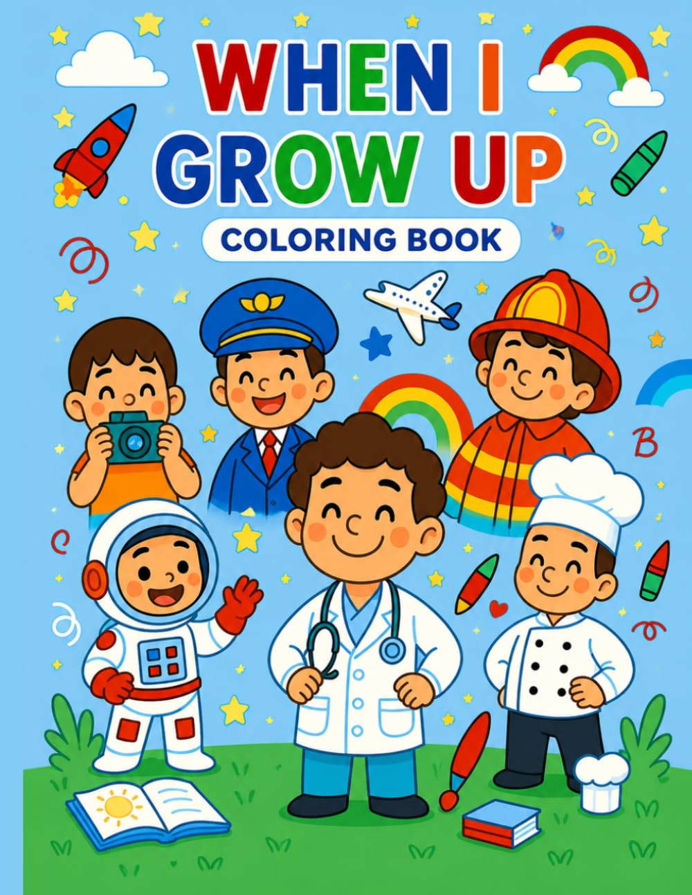 When I Grow Up Coloring Book for Kids Ages 3-10: Fun Careers & Jobs Coloring Pages for Boys | Educational Activity Book to Inspire Future Dreams