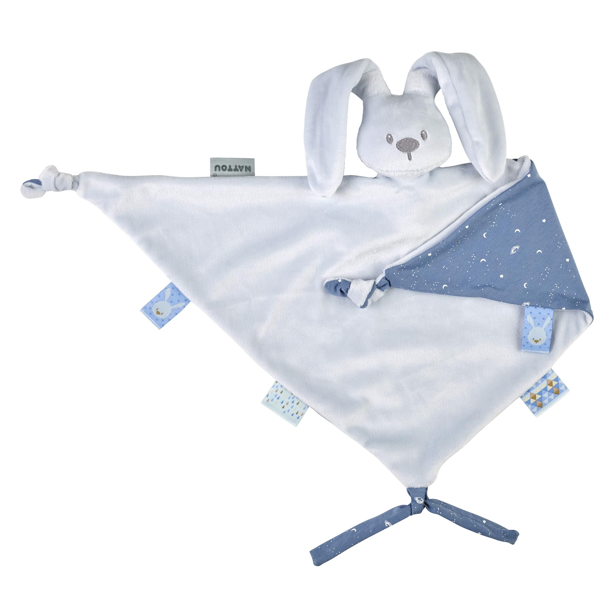Nattou Big Comforter Doudou Królik LAPIDOU, 65 cm, Lapidou Pastel Blue