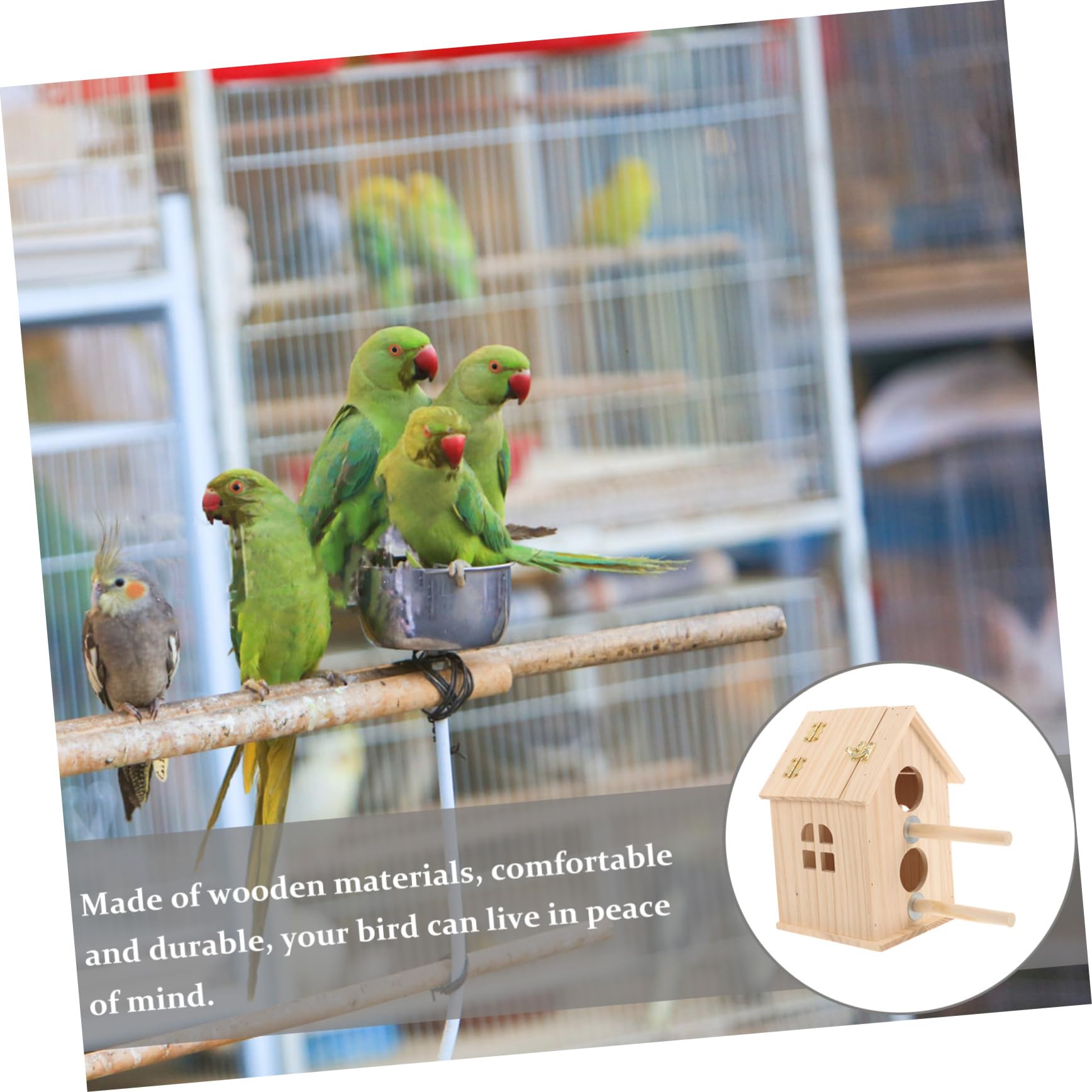 Hohopeti Parakeet Nistkasten Einfache Für Vogelnistplätze Im Garten Oder Balkon Fördert Natürliche Fortpflanzung Und Brutpflege