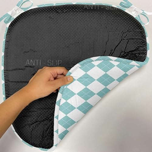 Vista 33 de Lunarable Orient - Cojín de asiento para silla, curlicues florales orientales con elementos artísticos venecianos, hojas de follaje, damasco a