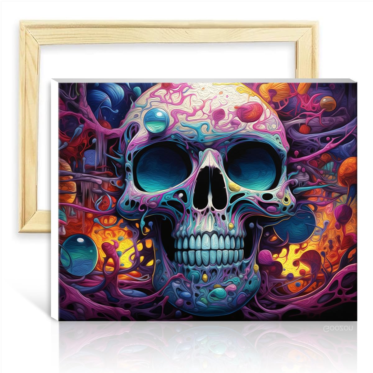 TANGFEIY Oil Painting Imagine Skulls Kids Adults Paint by Number Kits with Brushes and Acrylic Pigment on Creative Artwork for Home Decor No Frame(30x40cm)