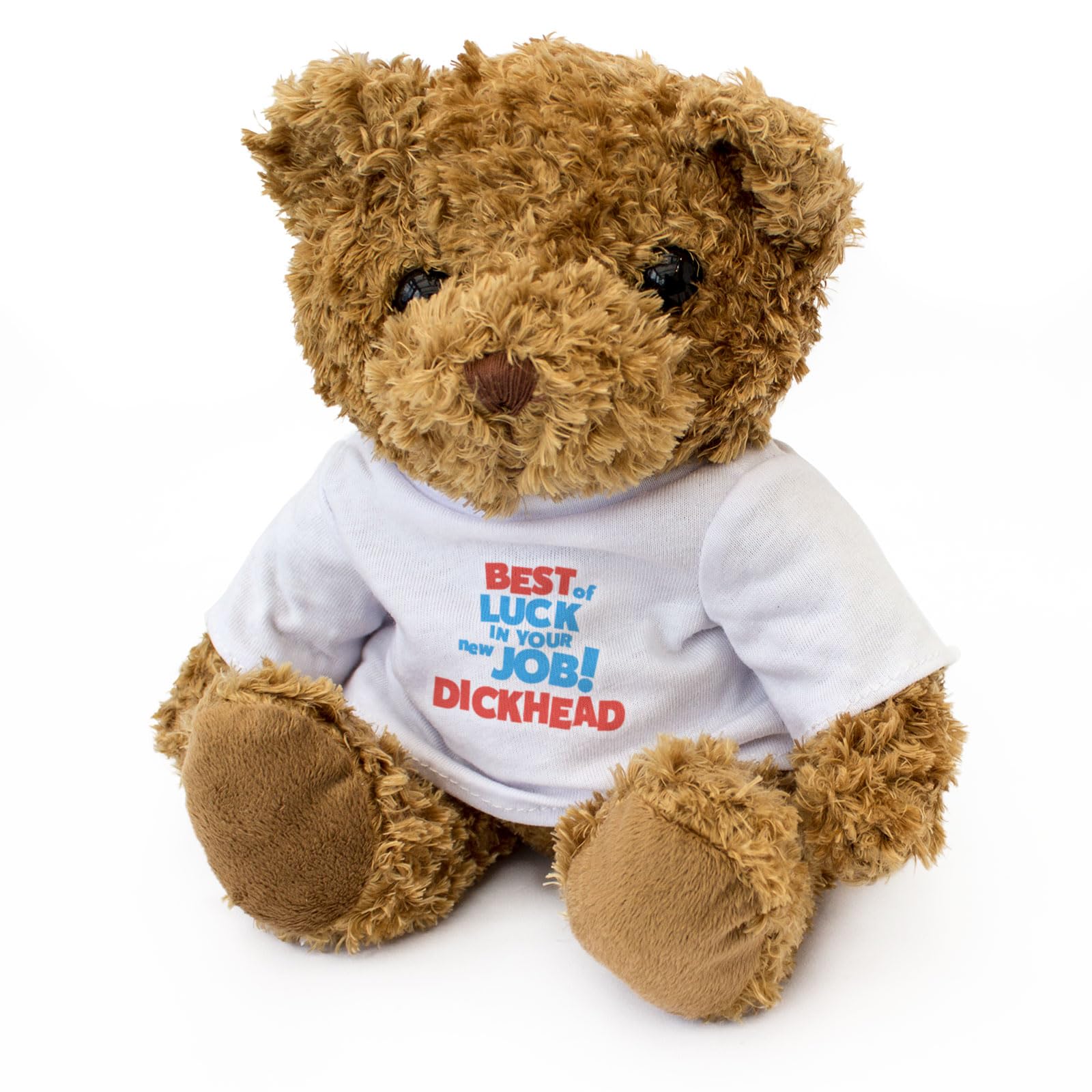 BEST OF LUCK IN YOUR NEW JOB DICKHEAD - Teddy Bear - Cute - Funny Gift Present, Brown