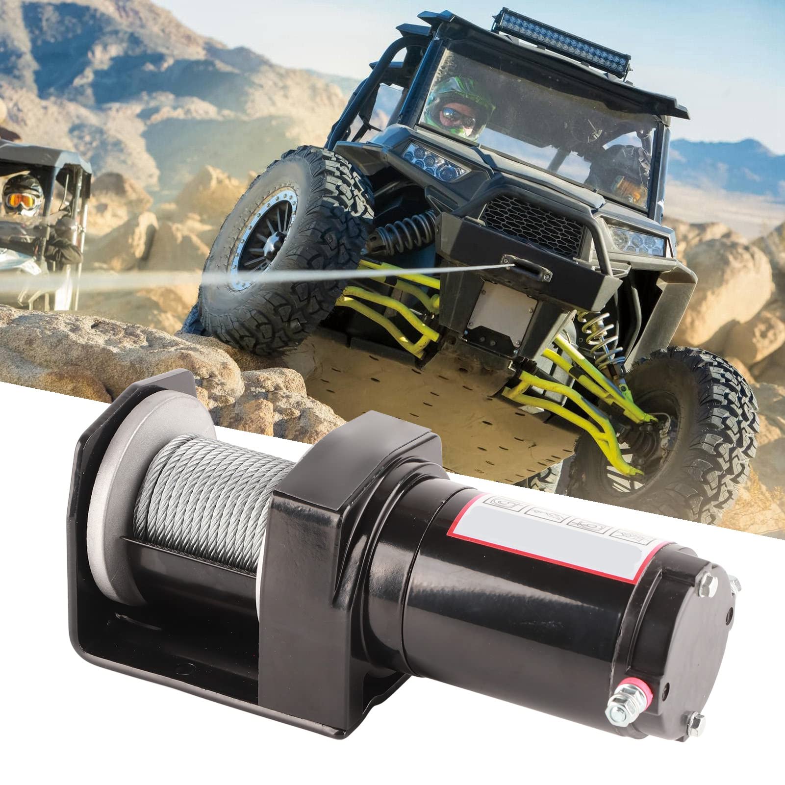 Wciąga Elektryczna Elektryczna z Pilotem Niski Hałas DC 12V 2500LB dla UTV Tow Winchelectric Winchpower Tow Winch12V Winch2500LB Winchelectric Power Winch
