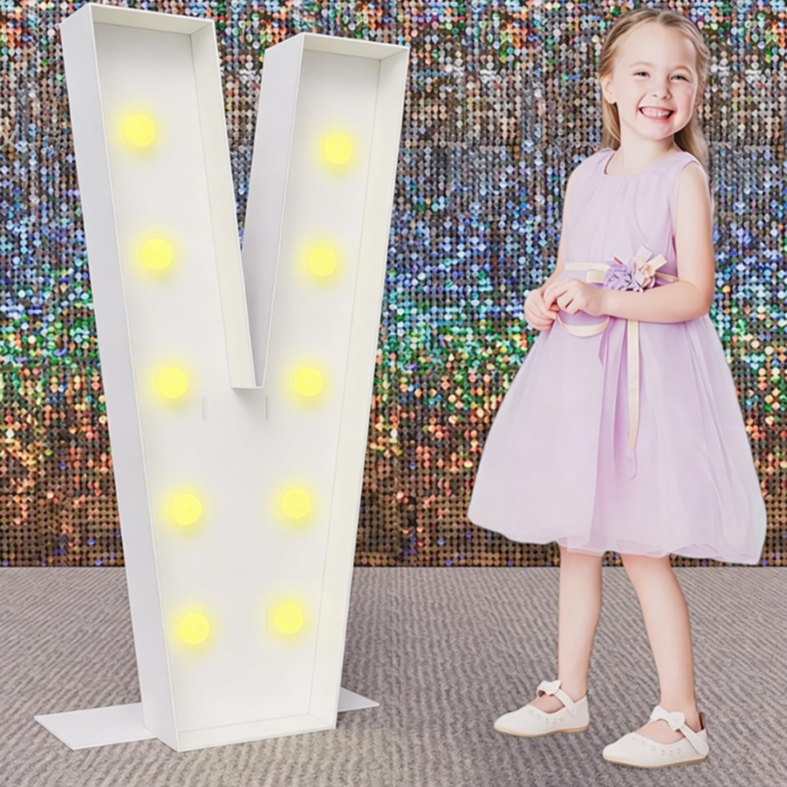 Lettres de l'alphabet lumineuses à DEL 1,2 m pour décoration géante de fête