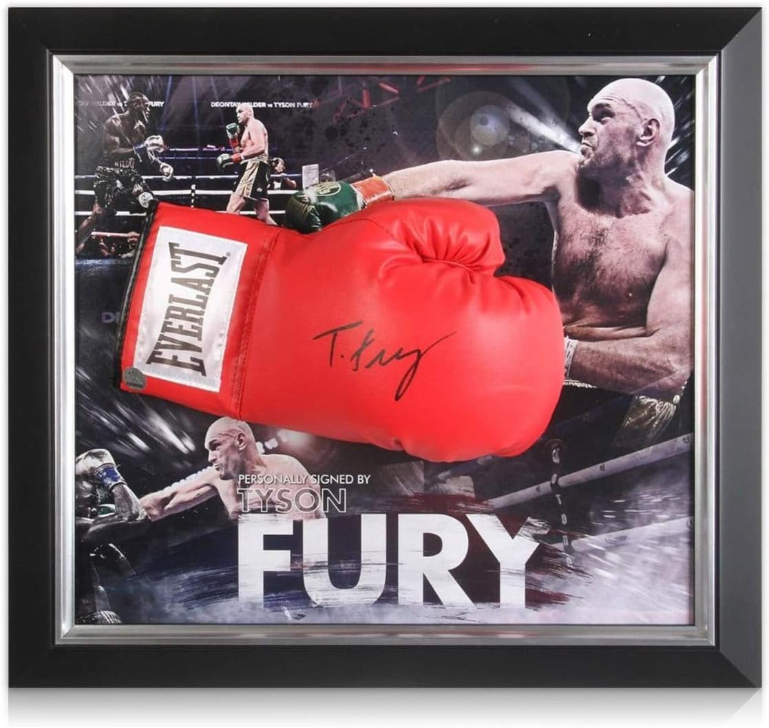 Tyson Fury Signed Red Boxing Glove In Deluxe Dome Frame