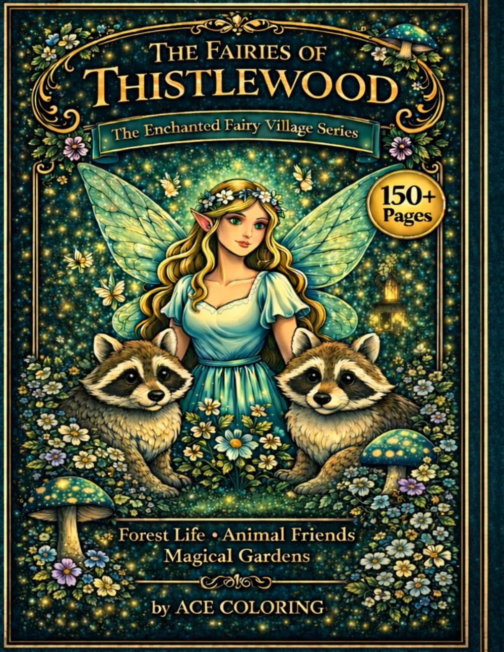 The Fairies of Thistlewood Forest: The Enchanted Fairy Villages of the Fairylands: Cottage core Coloring book: Forest life, Animal Friends, and Magical Gardens