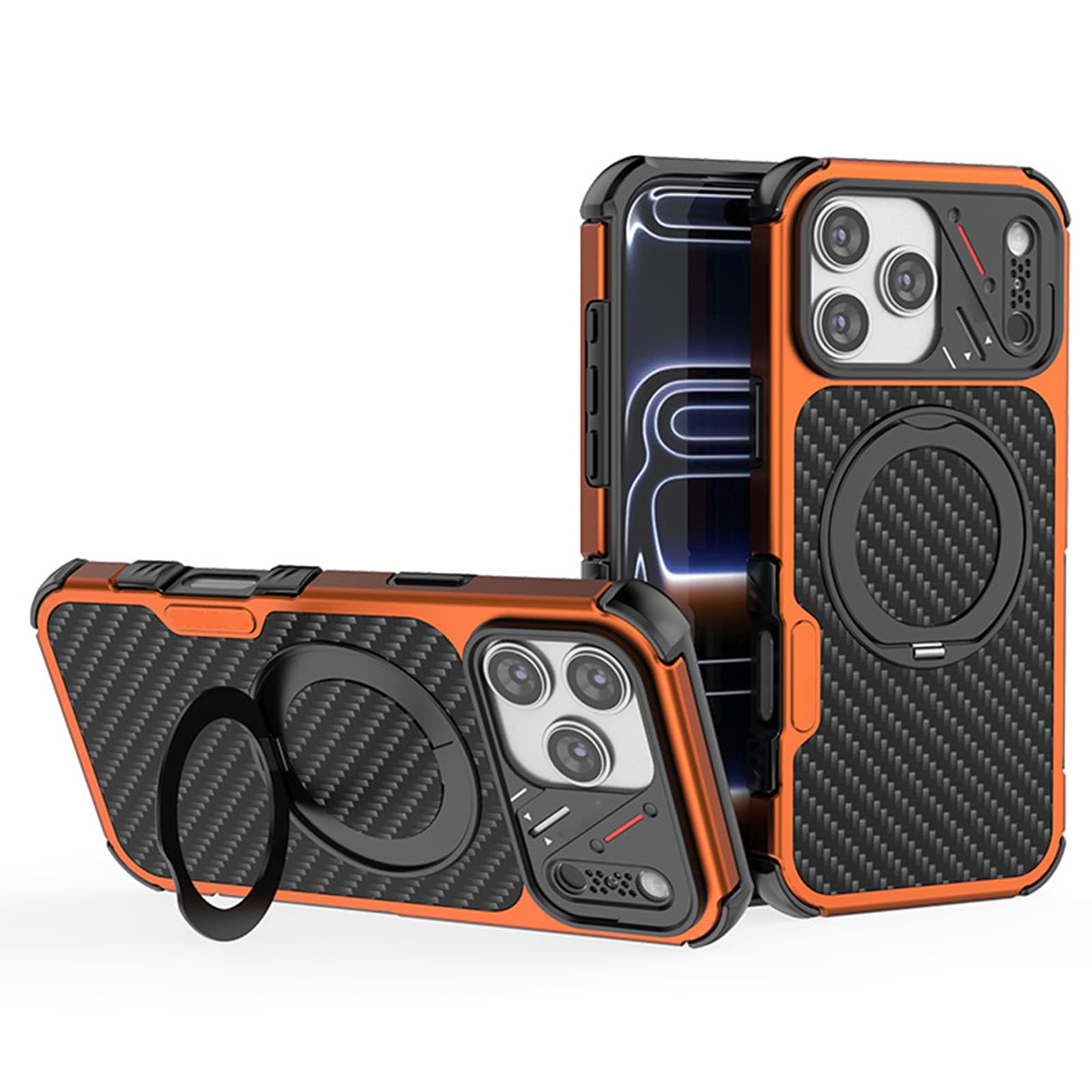 Coque Magnétique Pour iPhone 18 Pro Max/18 Pro, Militaire Bague Tournante