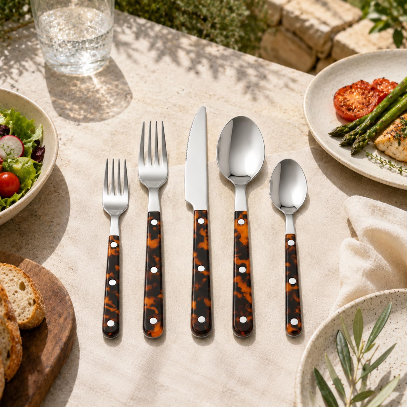 Premium Tortoise Cutlery Set - 20 Piece Stainless Steel -6 Premium Tortoise Cutlery Set - 20 Piece Stainless Steel -6
