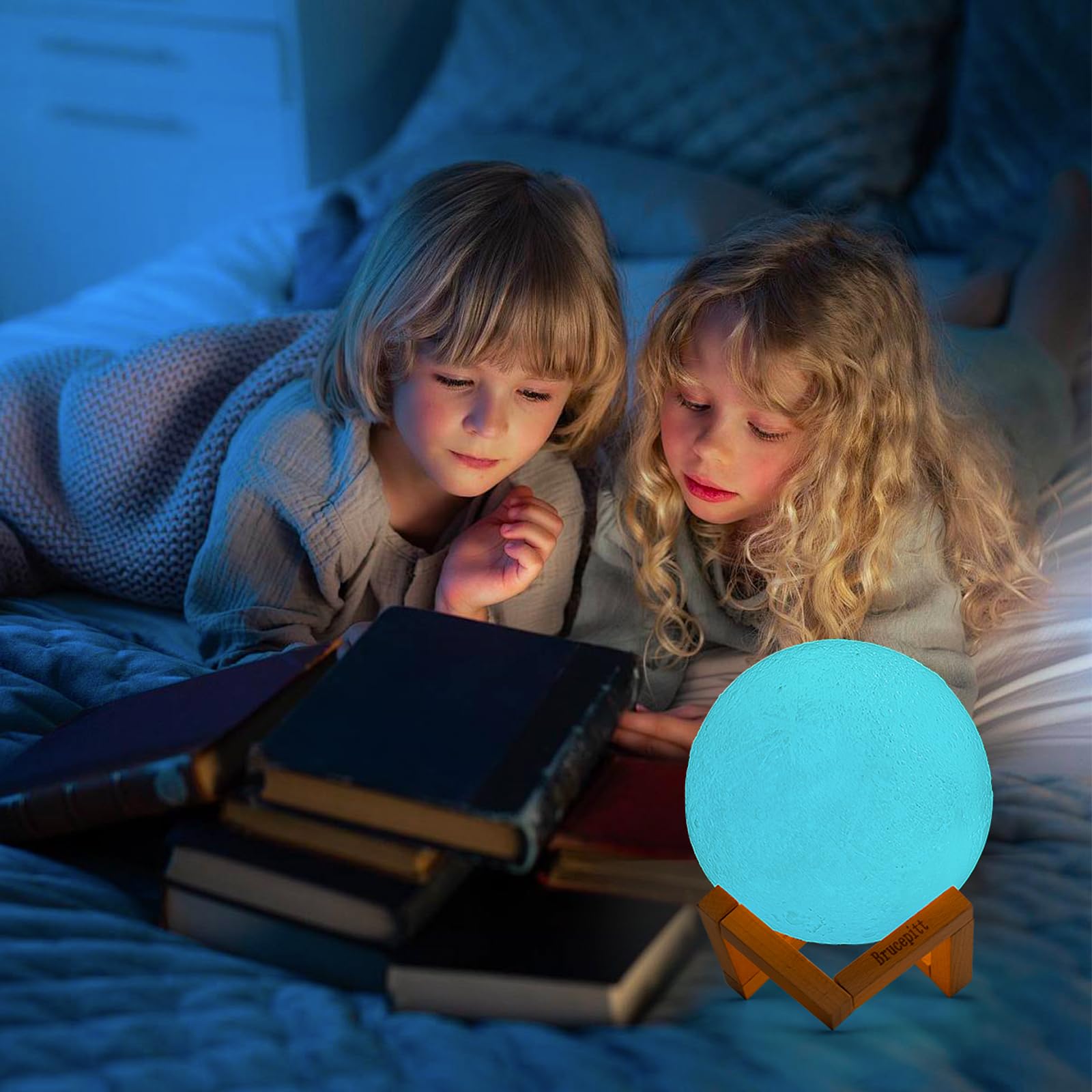Lámpara de luna, control remoto o control táctil, carga USB, luz de luna de 16 colores para el día de San Valentín, Acción de Gracias, cumpleaños, Navidad, luz nocturna (4.7 pulgadas)
