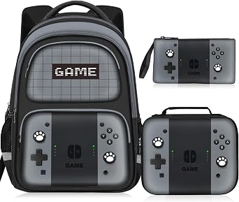 Kids Backpack For Boys,Gamer Boys Backpack For Children Teens Elementary Middle School, 17 Students Bookbag