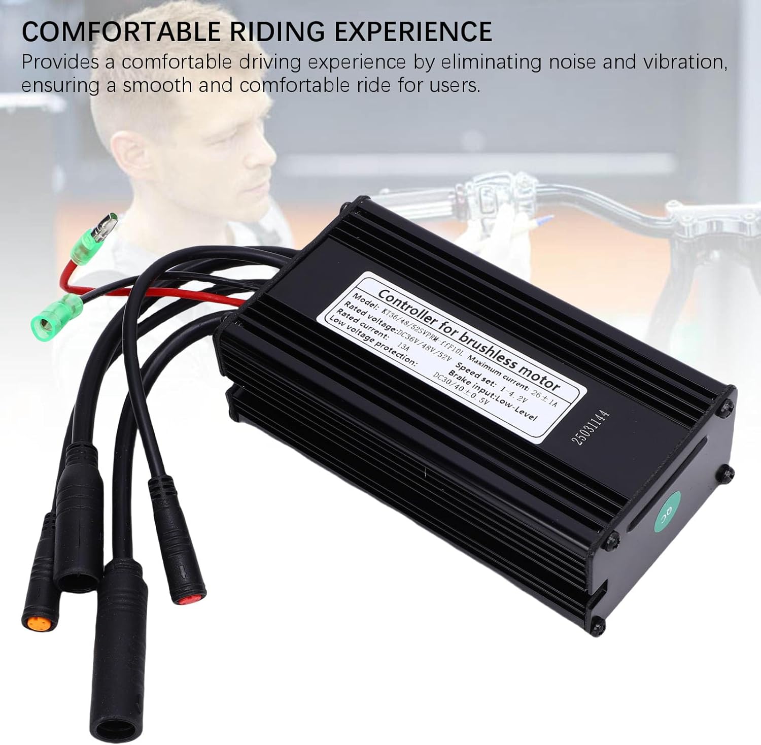 36V 48V 52V Motor Controller, 9 Tubes 500W 750W Sine Wave Controller with Waterproofing Connector for Electrical Bike