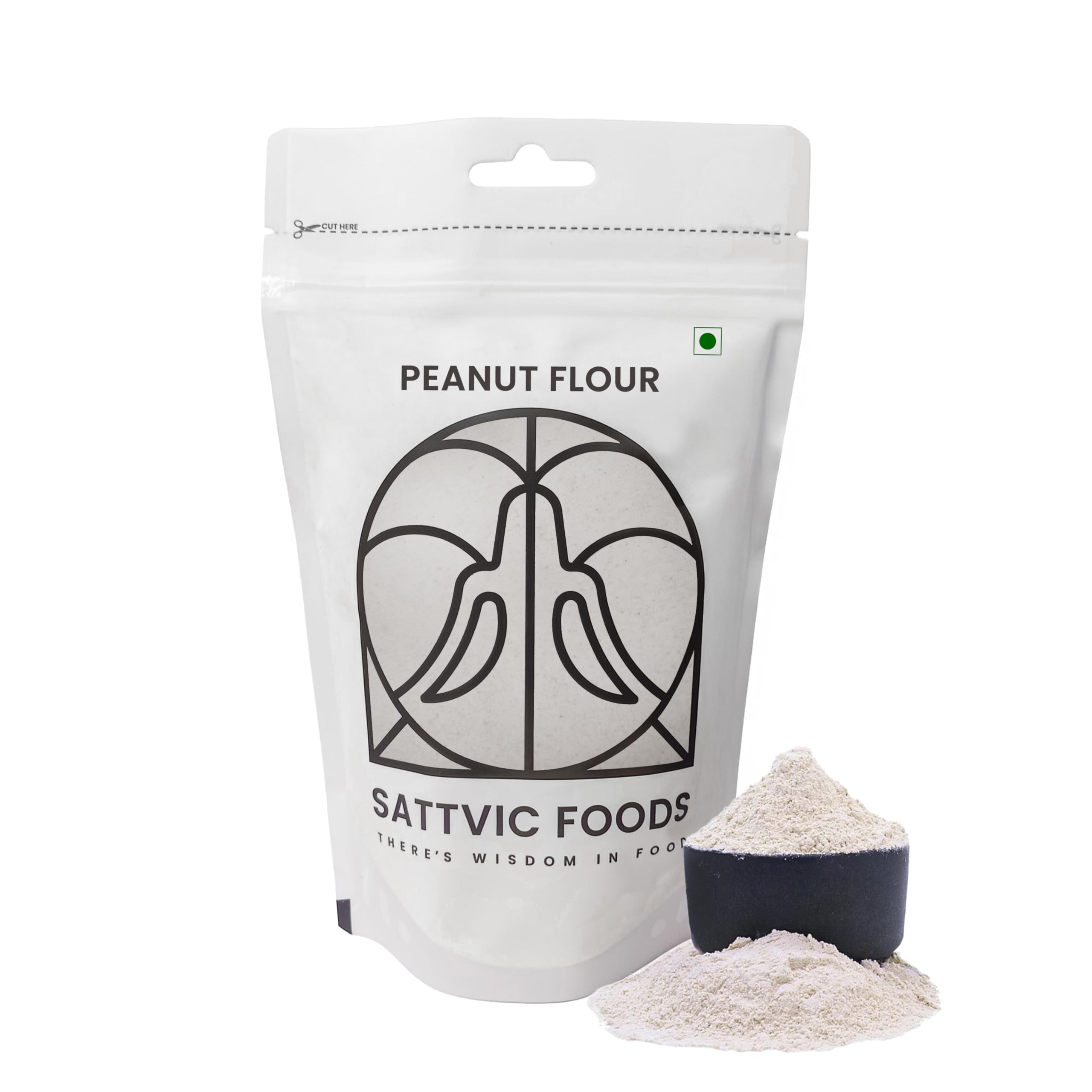 Sattvic Foods Defatted Peanut Flour (300g) | Plant-Based Vegan Flour, High Protein Content, Gluten Free, Keto-friendly & Nutrient Packed | Add to Smoothies, Protein bars, Baked Goods