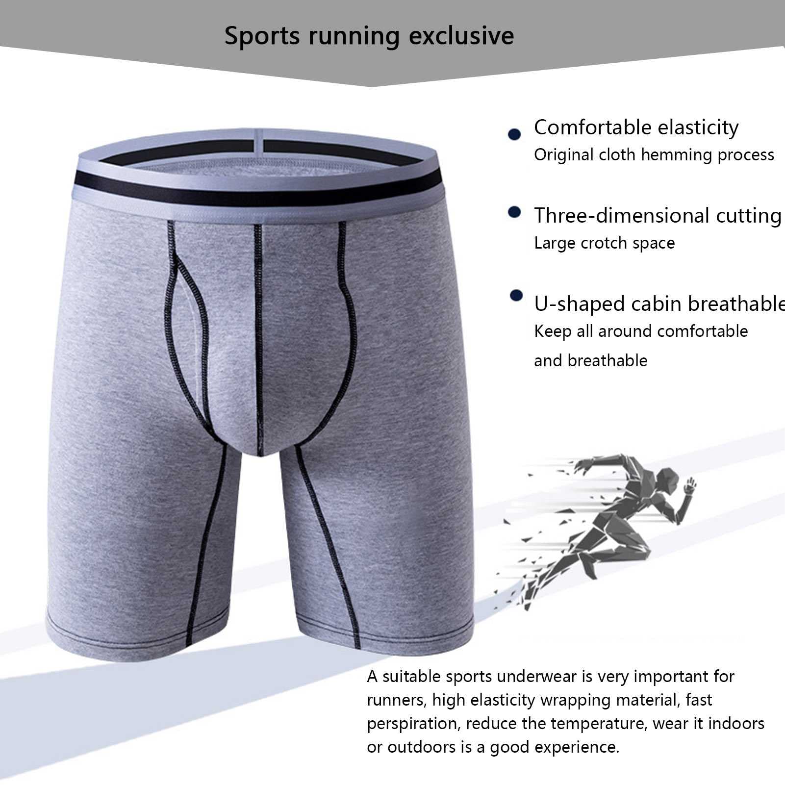 Wysokiej jakości regularne krótkie sporty i fitness bokserka bawełniana bawełniana bielizna męska 4-paczka(Size:M)