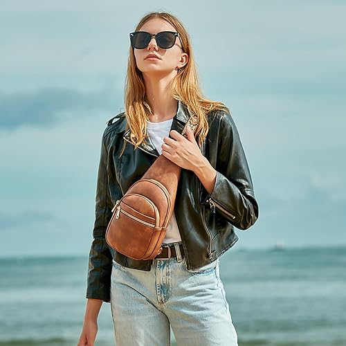 Miniatura 6 de VATAN Small Sling Bag for Women Leather Crossbody Bags Fanny Pack Crossbody Chest Bags Purse