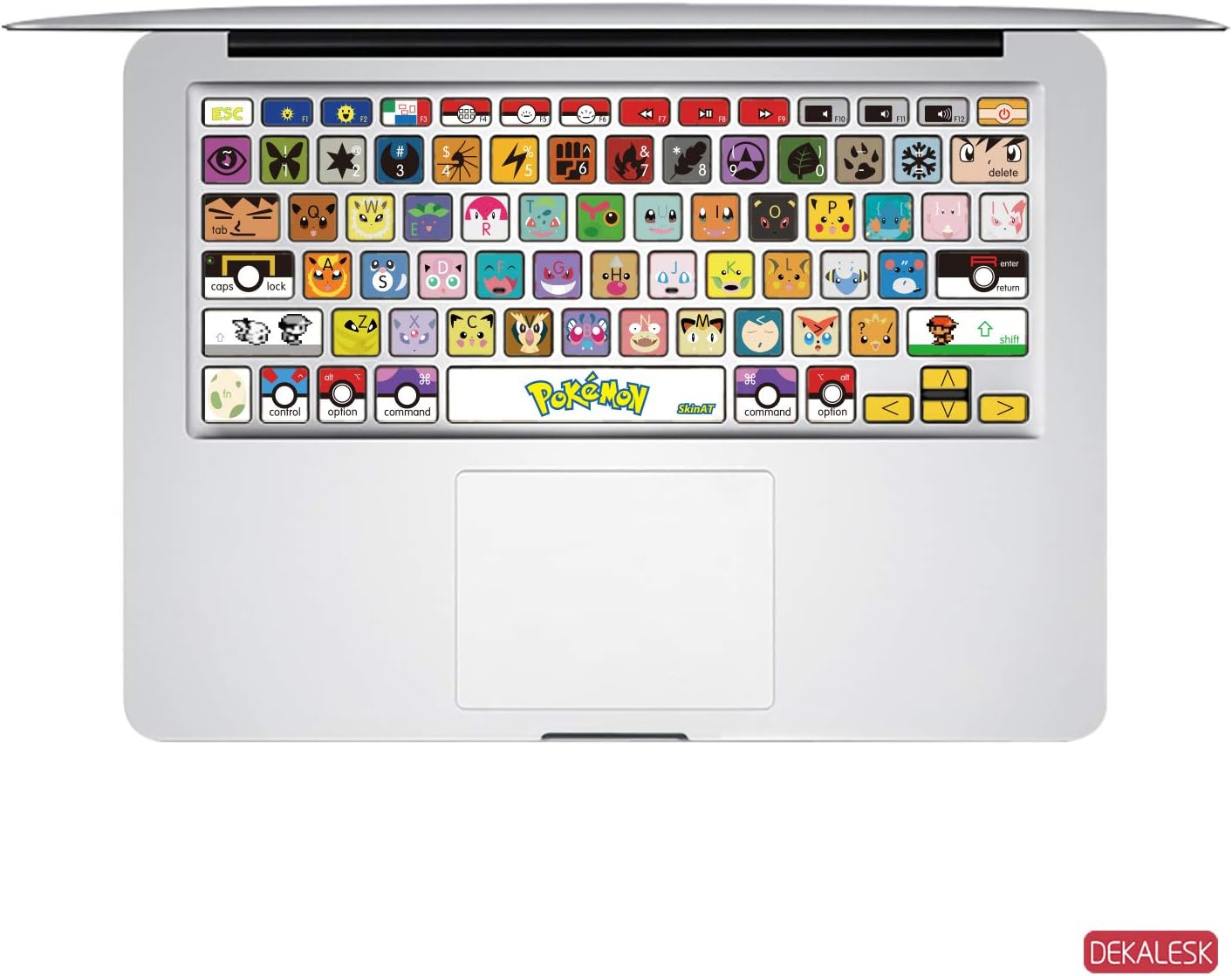 DEKALESK MacBook KeyBoard Sticker for Air 13" Water-Proof Cover Decals Individual Keys Skin For Retina 2018 (2-MacBook 2016 Version, 7-Pokemon)