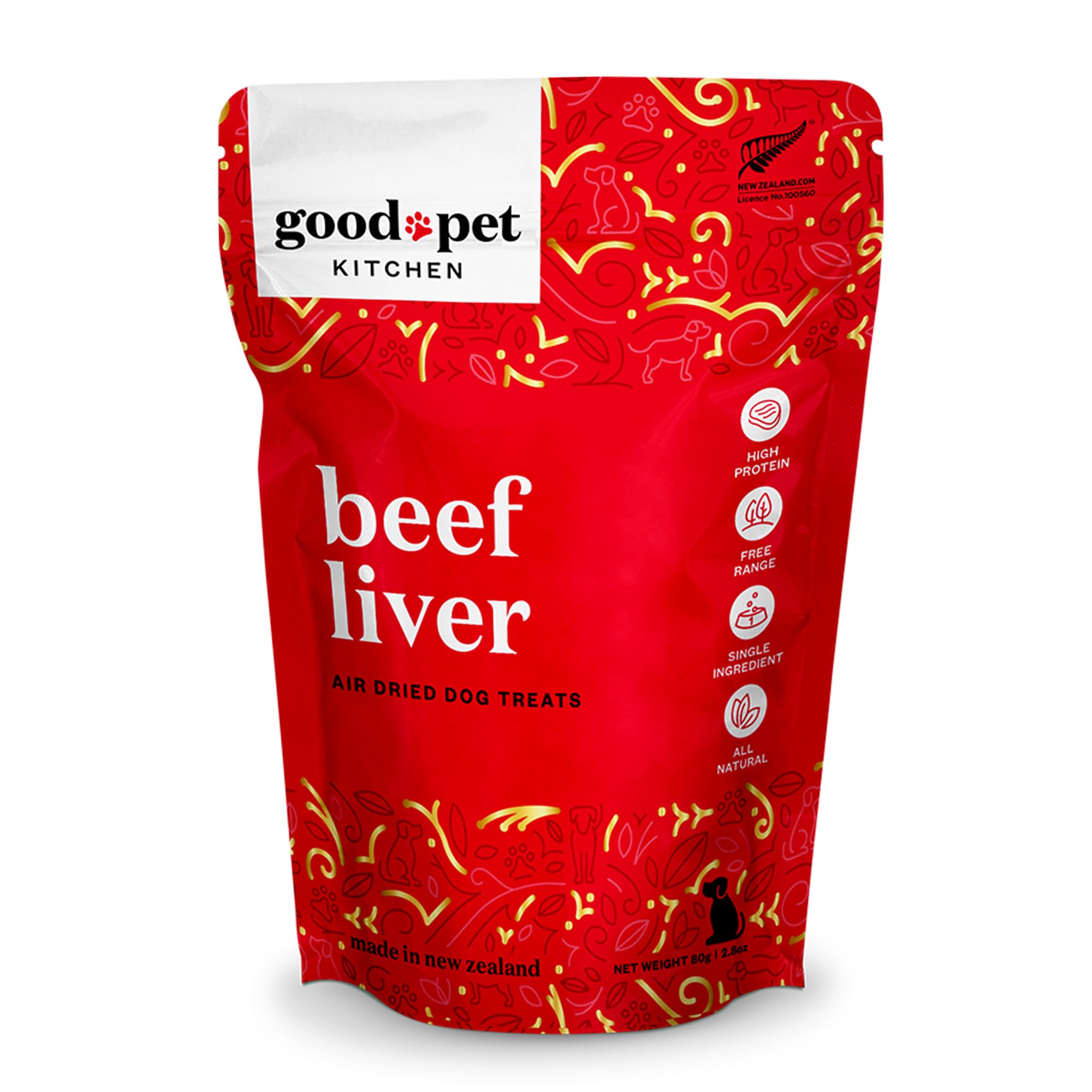 Pet Treats, Air-Dried, Natural, Single Ingredient Dog Treat, Free Range, Grain Free Dog Treats, Toppers, Snacks, Beef Liver 2.8 oz