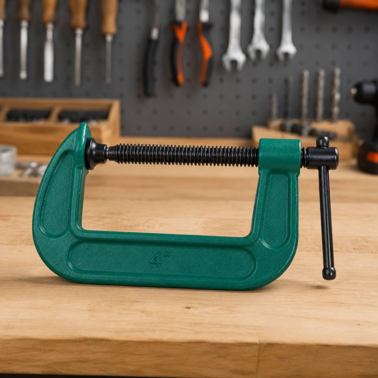 kowaku Abrazadera en C Abrazadera de Carpintería de Taller Tornillo de Presión con Estructura Gruesa y Husillo Reforzado en Acero Sujeción Estable Adecuada, 12 Pulgadas