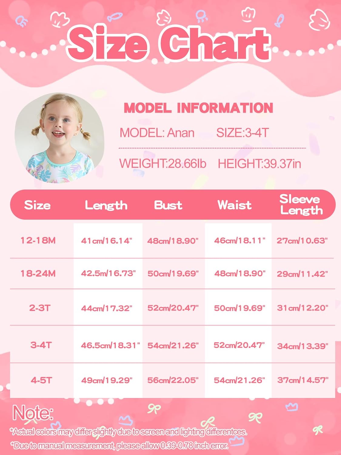 Valcatch Toddler Girls Swimsuit UPF 50+ Long Sleeve Rash Guard One Piece with Ruffle Zipper Baby Bathing Suit for Beach Pool - Image 7