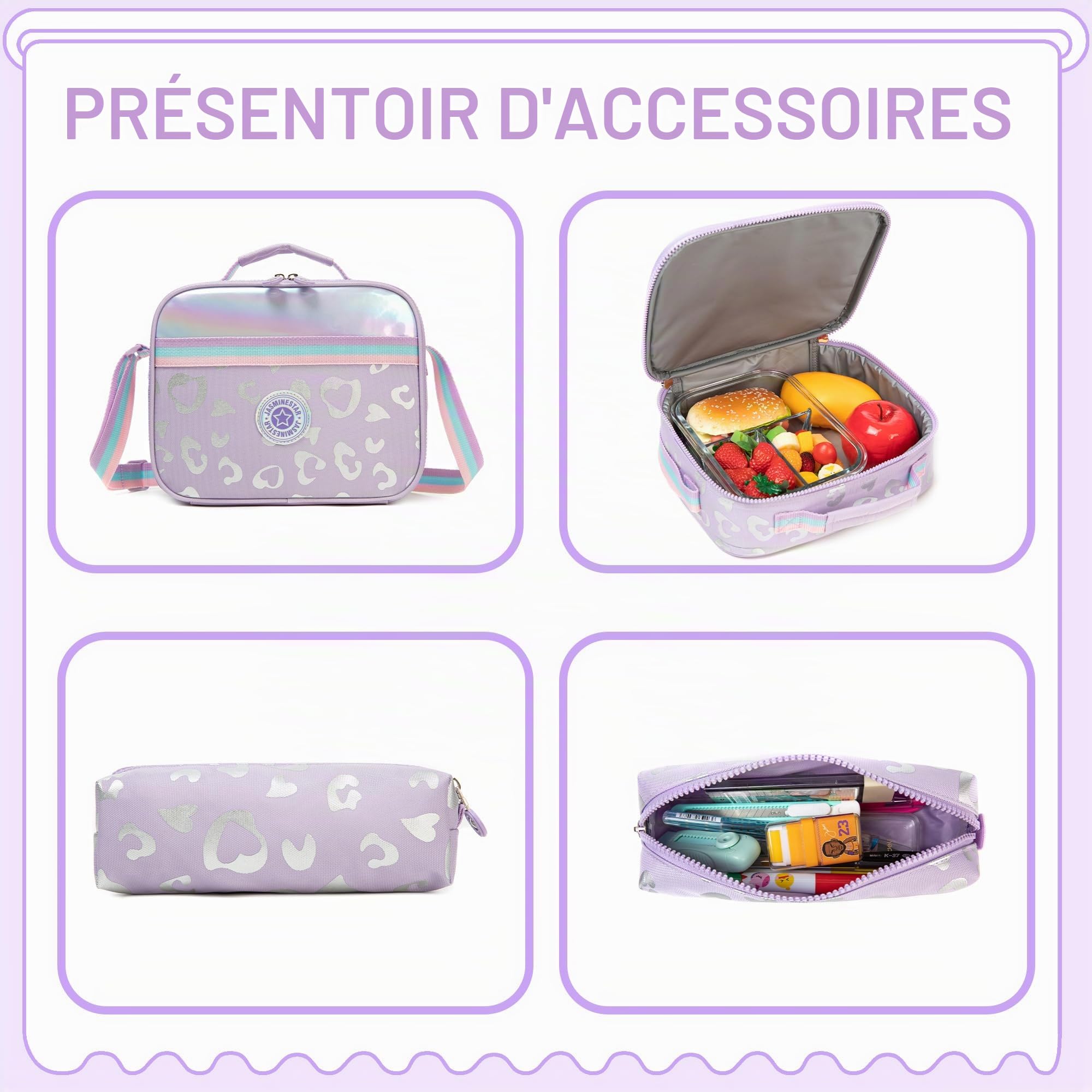 HTgroce Cartable a Roulette Fille, Sac a Roulette Fille cm1