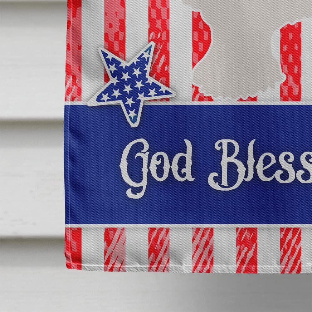Caroline's Treasures BB8390CHF Bolognese American House Flag Large Porch Sleeve Pole Decorative Outside Yard Banner Artwork Wall Hanging, Polyester, House Size, Multicolor