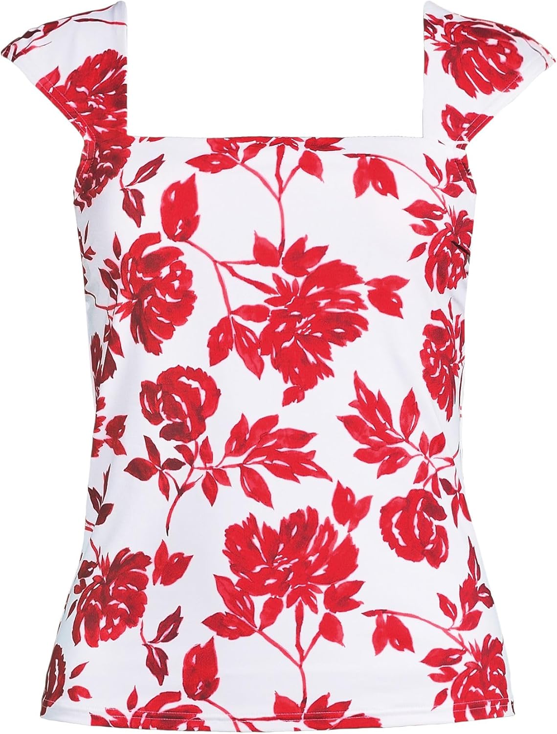 Lands' End Womens Square Neck Underwire Square Back Tankini Swimsuit Top