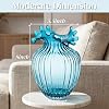 Jarrón de vidrio soplado a mano ZAVOOS, boca de olas de burbujas única | Jarrón azul decorativo moderno, elegante jarrón para flores para decoración del hogar, centros de mesa de sala, ramos de mesa, decoración de boda 3
