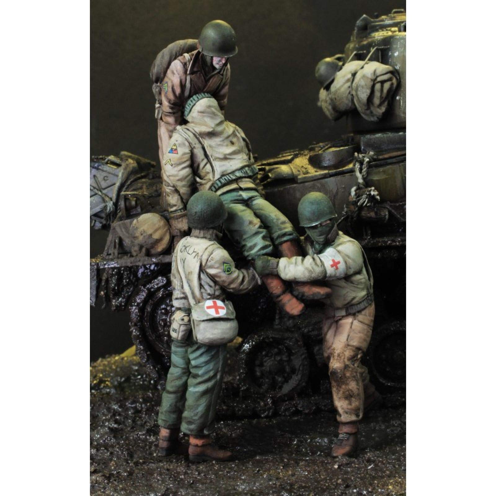 Kit 1/35 WWII Soldat Allemand 4 Figures Résine - Modélisme Non Peint Auto-Assemblable