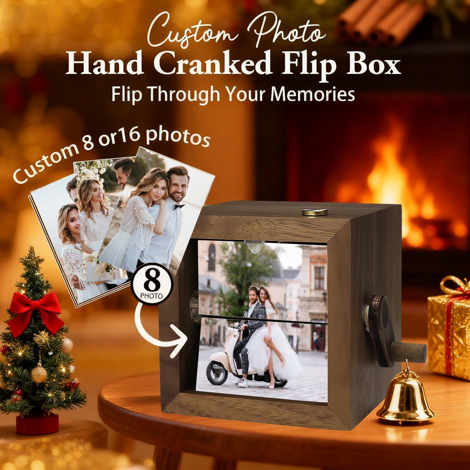 Caja mecánica personalizada para decoración del hogar, regalo de animación de fotos hecho a mano, caja de recuerdo romántica de aniversario hecha a mano