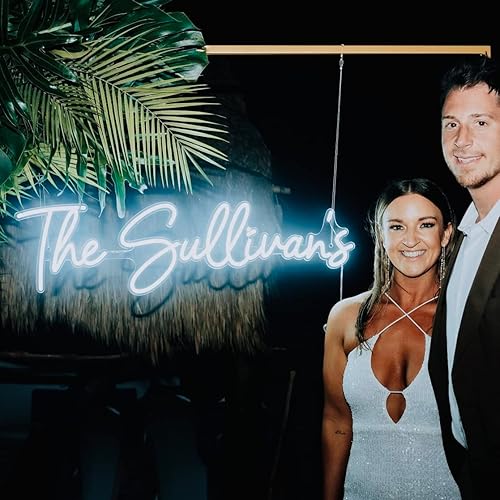 Miniatura 6 de Letreros de neón de boda, letreros de neón con nombre personalizado para decoración de pared de recepción, boda, fiesta familiar, graduación, luz