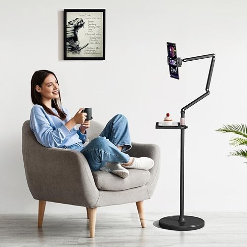 Miniatura 5 de Houele Tablet Floor Stand with Removable Tray, iPad Floor Stand Holder for Bed, Height Adjustable Tablet Mount iPad Holder for 4.7”-15.6” Tablets
