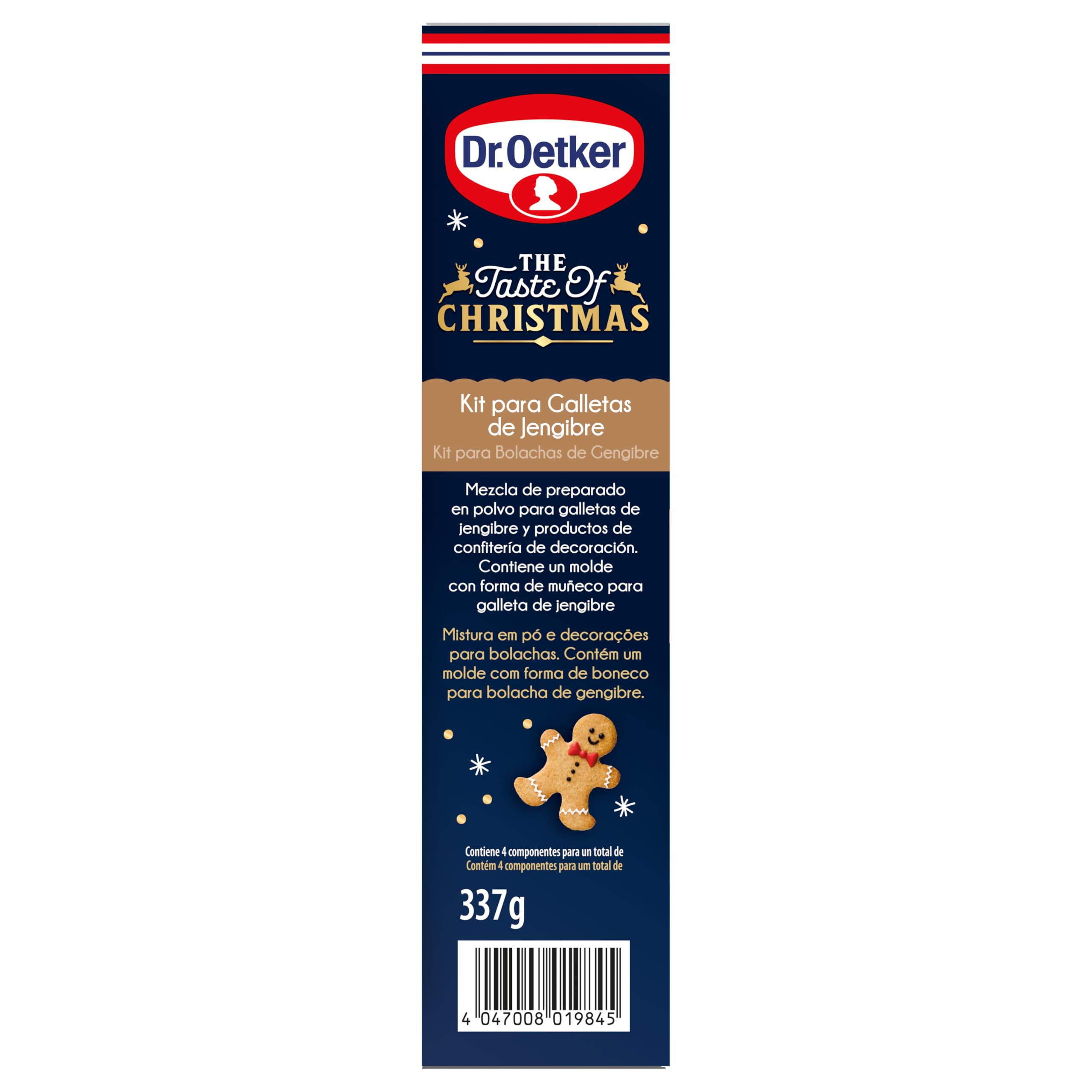 DR. OETKER Kit Galletas de Jengibre 337 g, Incluye Molde Cortar, 3 Lápices Pasteleros