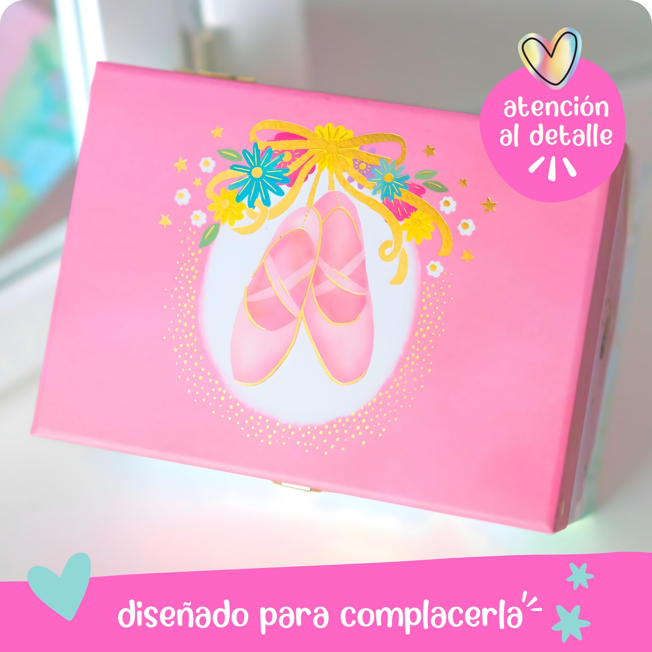 Giggle & Honey® Caja de Música con Bailarina para Niñas - Joyero Musical Niña con Espejo, Caja Musical Bailarina, Joyero Infantil, Joyeros Niña, Regalo Cumpleaños Edades 3-10