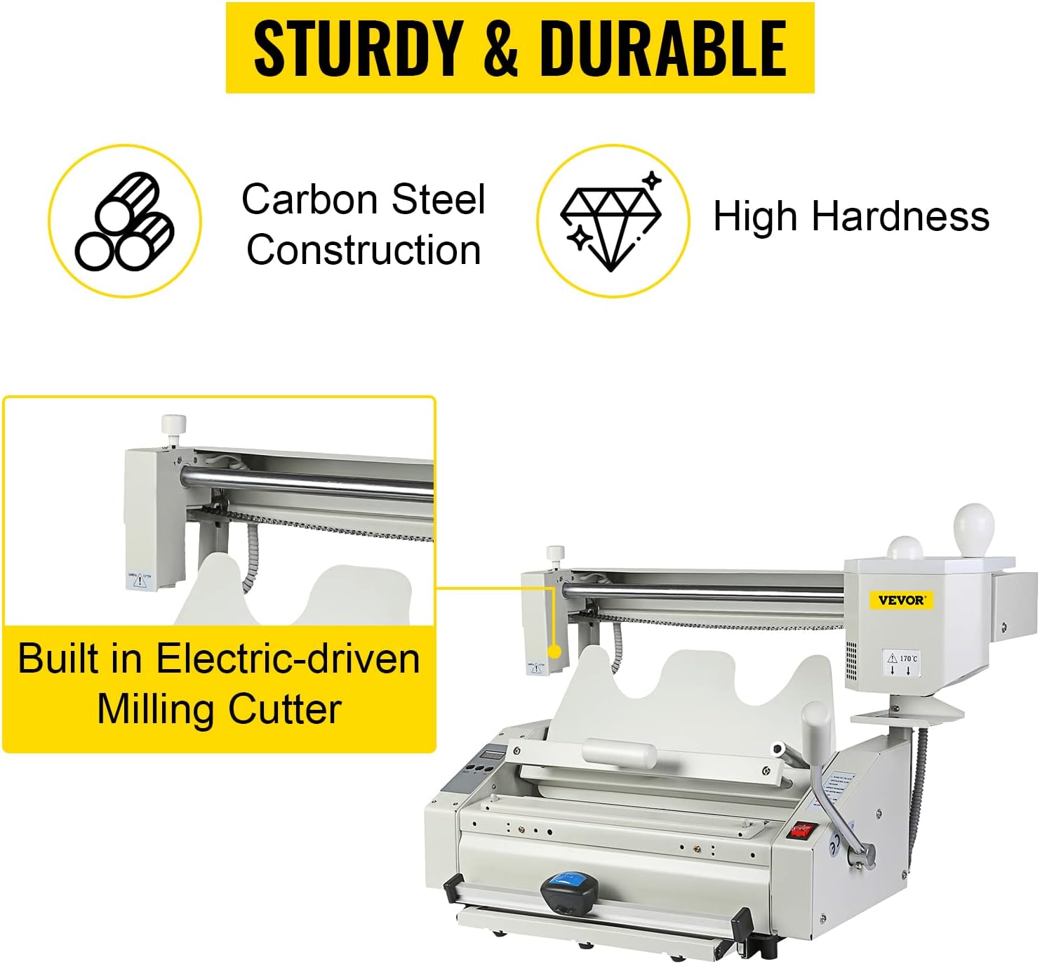 VEVOR Wireless Glue Book Binding Machine A4 Manual Hot Glue Book Binder 110V with Milling Spine Rougher Binding Machine for Paper Books Albums Notebook : Office Products