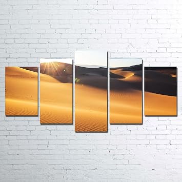 Framed Canvas Wall Art Paintings for Bedroom set of 5 about Sand Dunes in Death Valley HD Posters for Room Aesthetic Home Decorations for Living Room and Gift