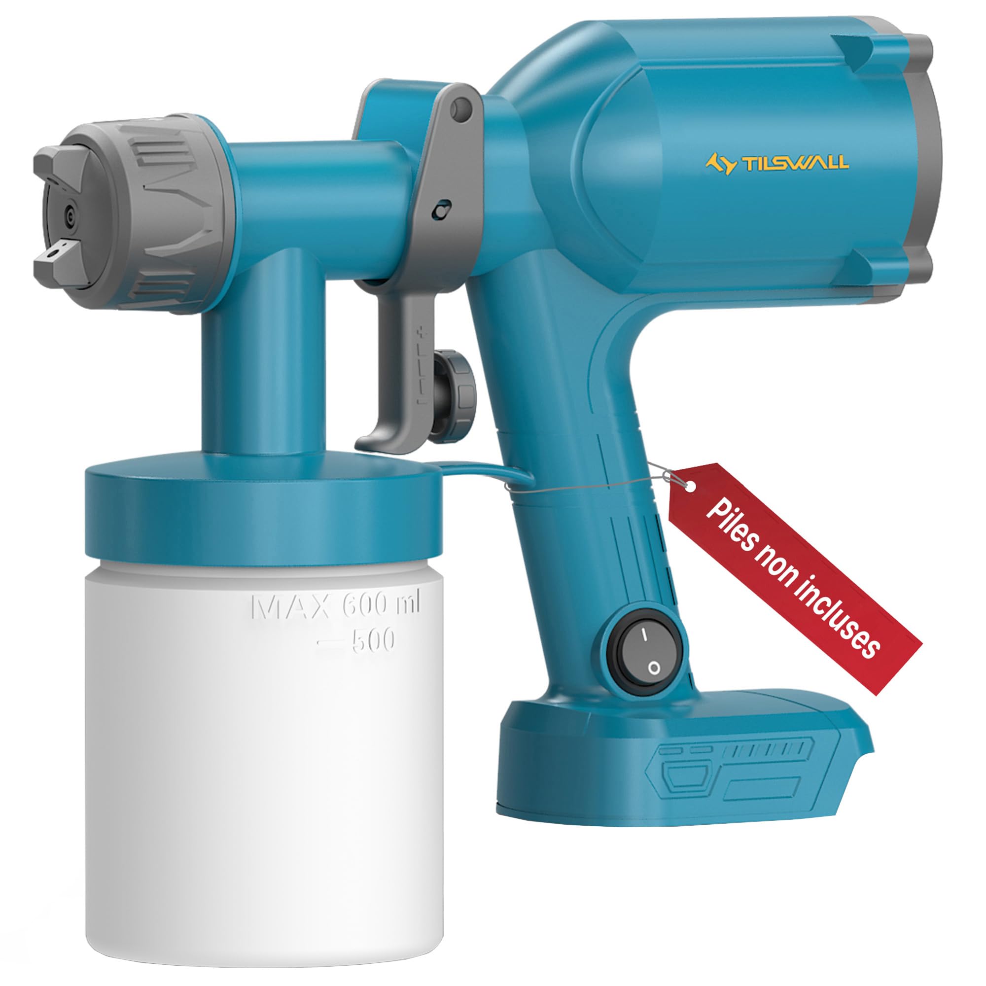 Tilswall Pistolet a Peinture Dreamer400 sans Fil sans Batterie600ml Bleu