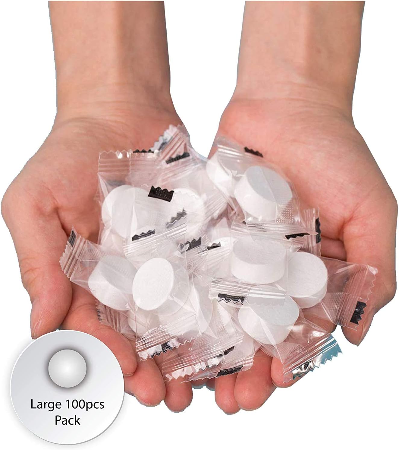 圧縮マジックタオル ナプキンティッシュ キャンプワイプ コインティッシュ 使い捨て 水を加えるだけ One size ホワイト  こんなの欲しかった！ダイソー「圧縮タオル」がSNSで話題、便利な使い方は？ - macaroni