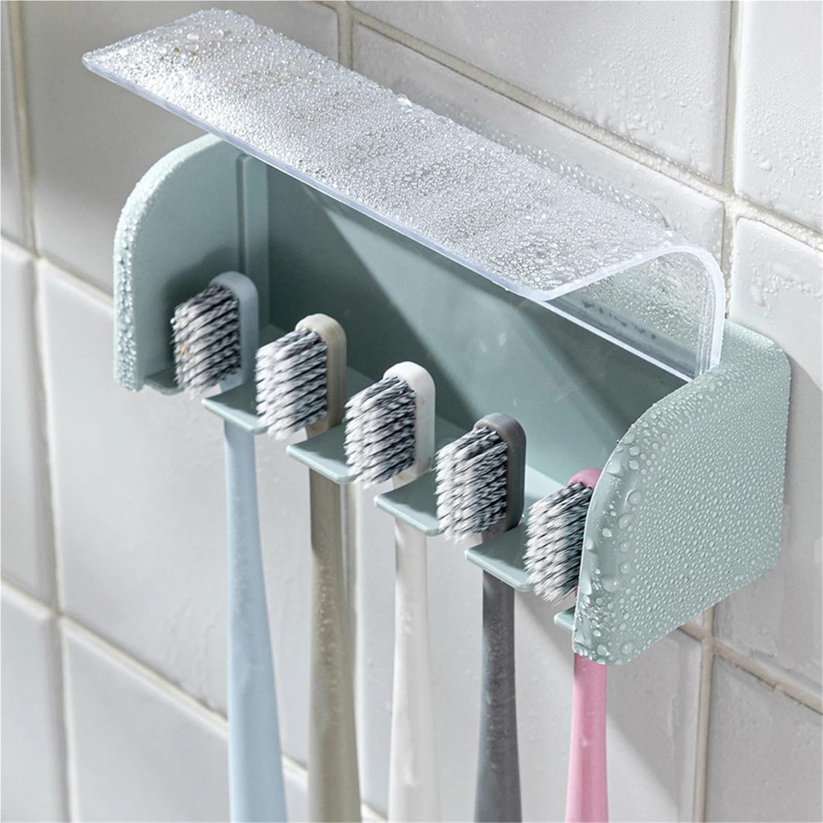 Portacepillos De Dientes De Pared Frosted Plastic Adhesive Toothbrush Holder