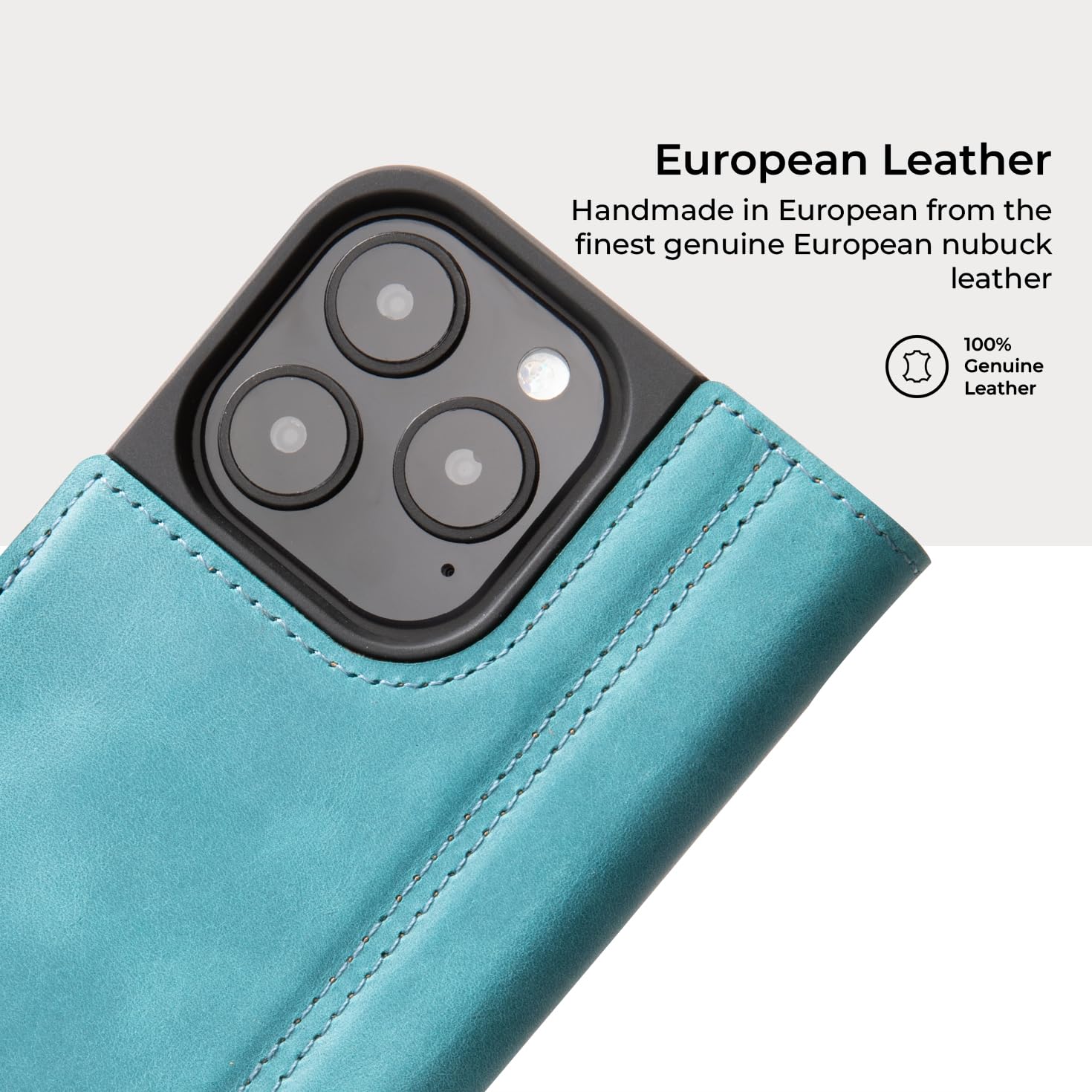 Snakehive Leather Wallet for iPhone 16 Pro, Real Leather Wallet Phone Case with Viewing Stand and Card Holder - Image 4
