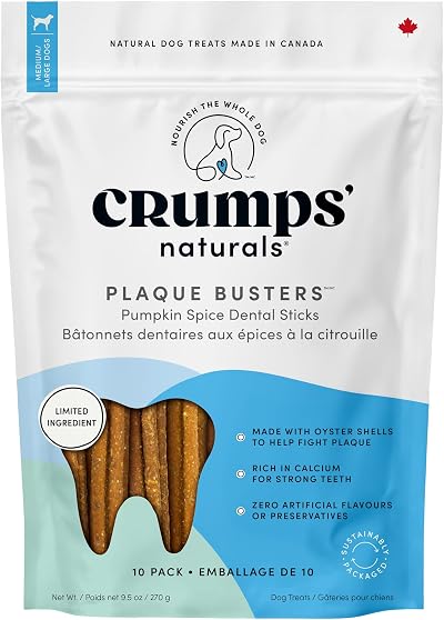 Crumps' Naturals PB-WP-7" Plaque Busters with Pumpkin Spice, 7"- 10 Pack (270g/9.5oz)