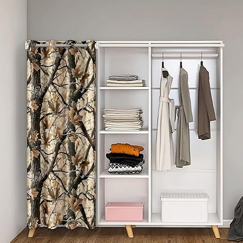 Miniatura 2 de jejeloiu Cortina de puerta de camuflaje para puerta, privacidad de 52 x 80 pulgadas, para niños, diseño de camuflaje, cubierta de puerta de armario,