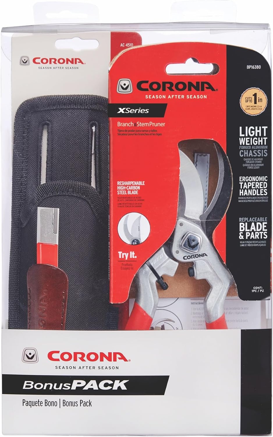 Corona Tools XSeries Pruner Kit With Universal Tool Pouch and Sharpening Tool