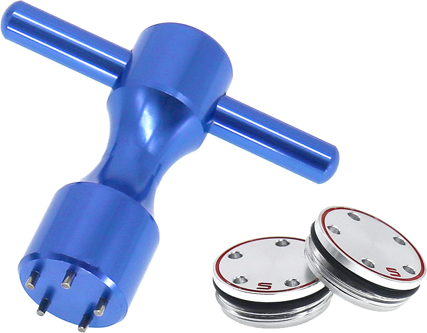 Golf Weight Wrench 2pc x Silver Weight+Blue Wrench Replacement for Titleist Scotty Fastback Squareback Putters (5g/10g/15g20g/25g/30g/35g/40g)