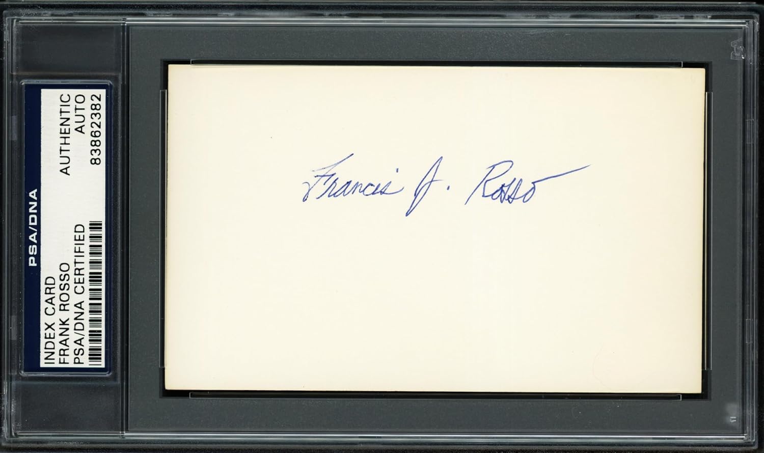 Francis "Frank" Rosso Autographed 3x5 Index Baseball Card PSA/DNA #83862382