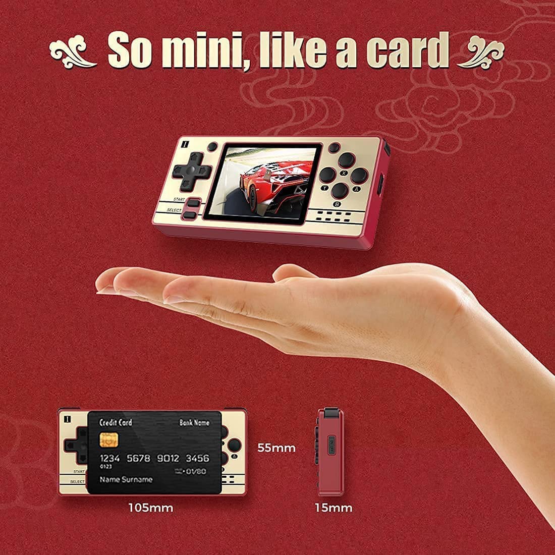 Mini Console di Gioco Classica Integrata da 32 GB, Sistema Open Source Portatile retrò, Console per Videogiochi IPS da 3,5 Pollici, Regalo di Natale per Bambini