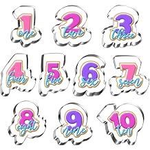 LUBTOSMN 10 Pcs Large Number Cookie Cutter Set with Word, Dishwasher-Safe | Rounded-edge stainless steel cutters for cookies, fondant, sandwiches, birthdays, and family baking treats
